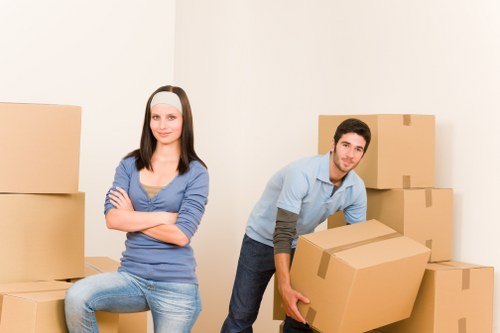 Professional office movers preparing an office relocation in Balham