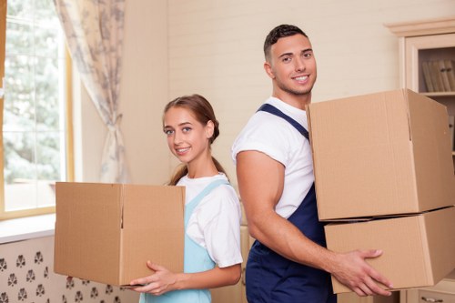 Commercial relocation team handling office equipment in Balham